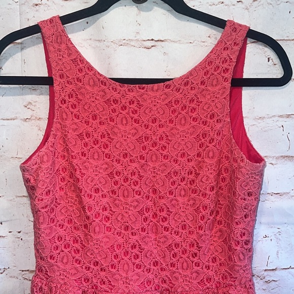 The Limited Dress Womens 2 Pink Sleeveless Floral Lace Fit Flare Knee Length - Picture 2 of 10